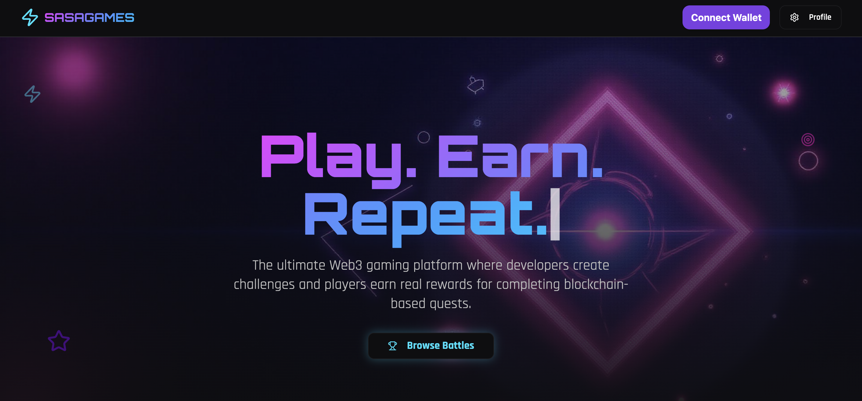 SasaGames platform screenshot